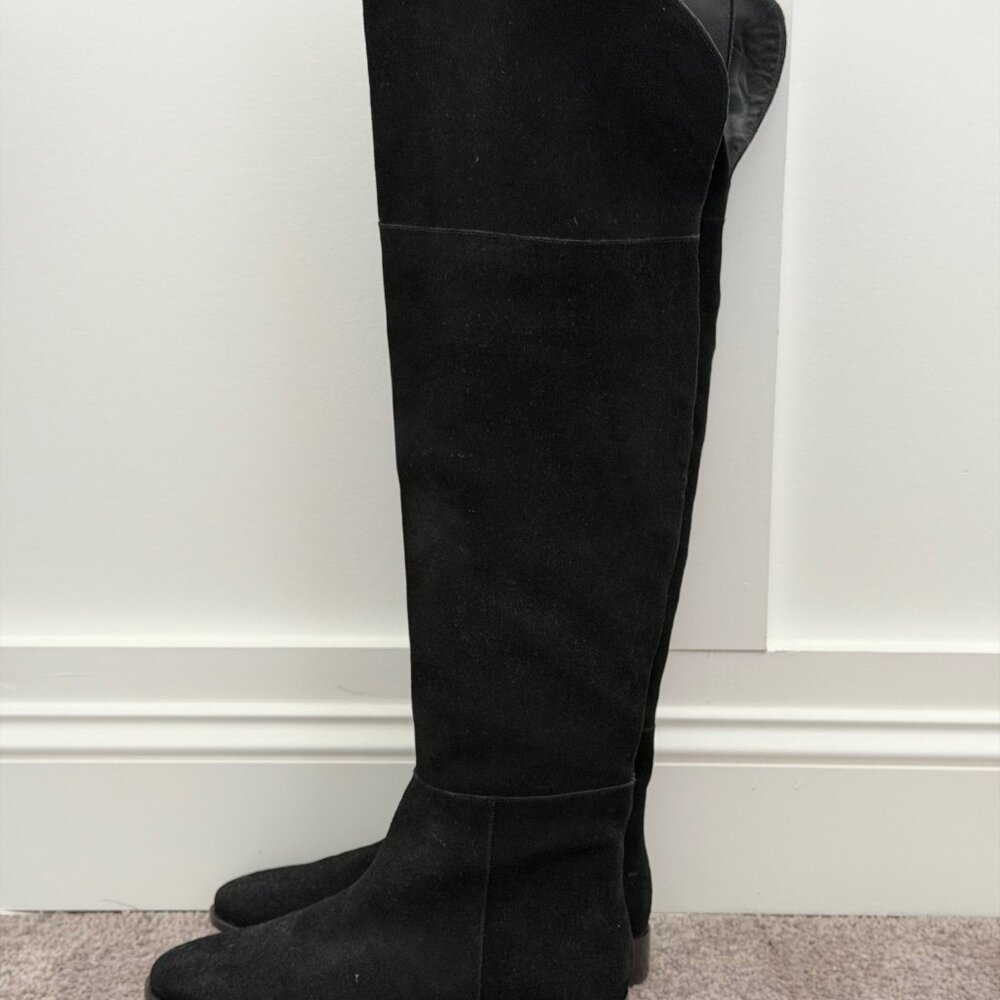 J.CREW Over The Knee Black Suede Boots 9